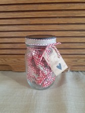 Handmade Primitive Valentine Fake  Candy in 5" Jar with Tag