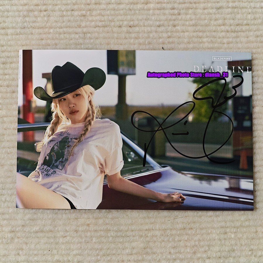 Exclusive!! BLACKPINK ROSE Autographed Signed Photo K-POP