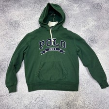 Polo Ralph Lauren Mens Green Cotton-Blend-Fleece Hoodie L size