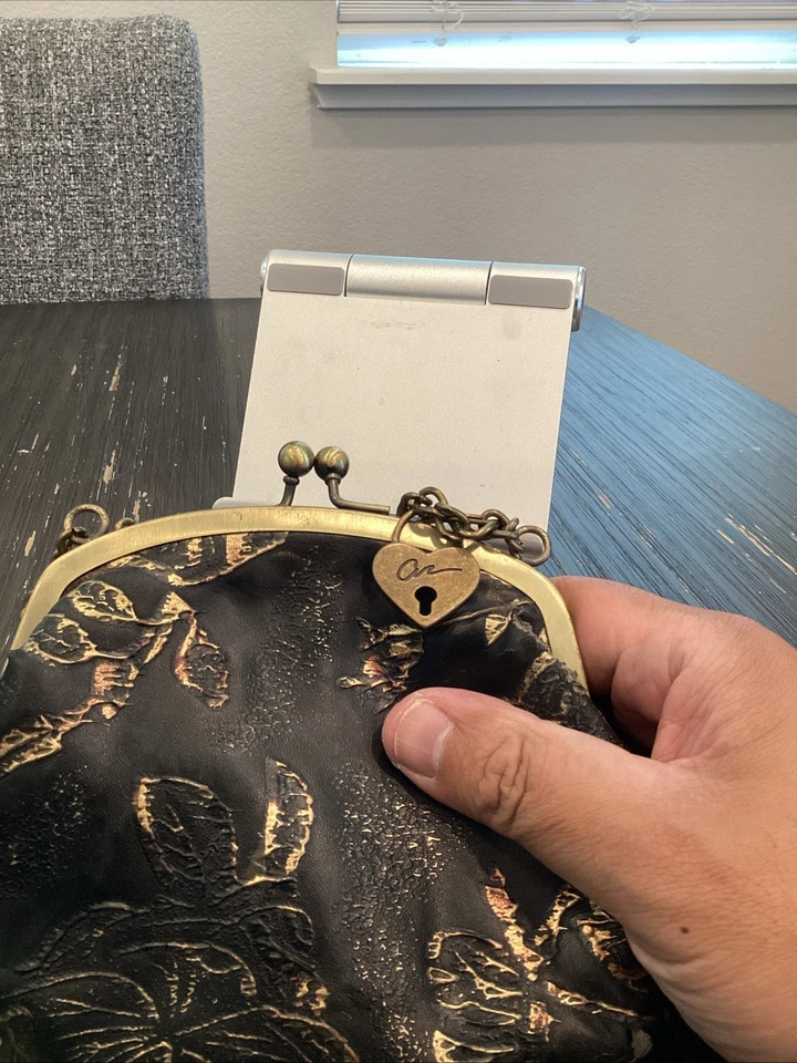 Bolso Bandolera American Rag Bolso de Hombro Bronce Dorado Imitación Cuero De Colección 1984 Foto 3 de 4