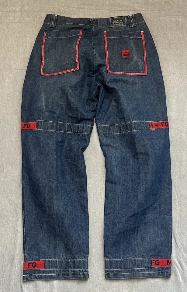 Jeans Vintage Marithe Francois Girbaud Azul Talla 38 Rojo Bandana-Rojo Cinta Transbordador Foto 2 de 4