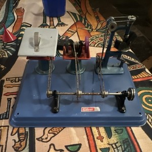 Wilesco Model Engine Module With Stand Blue Silver Red Metal