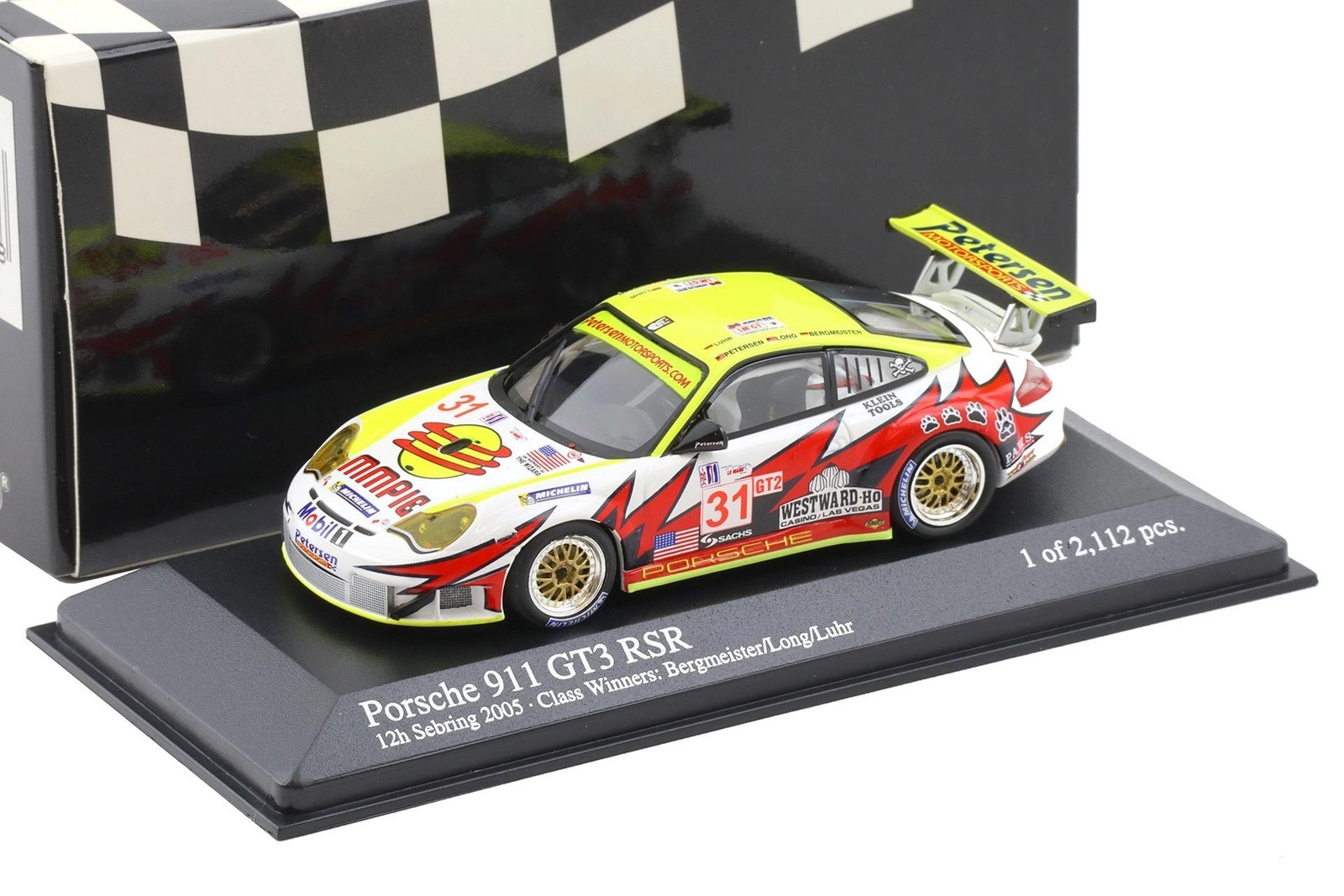 1:43 Minichamps Porsche 911 996 GT3 RSR 12h Sebring 2005 Class Winners #31