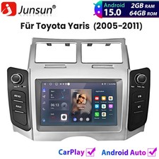 Für Toyota Yaris 2005-2011 Carplay Android15 Autoradio GPS Navi BT SWC Wifi 64GB