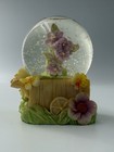 Floral Snow Globe Flower Cart Wagon Design Glass & Resin Base Freestanding — photo 1