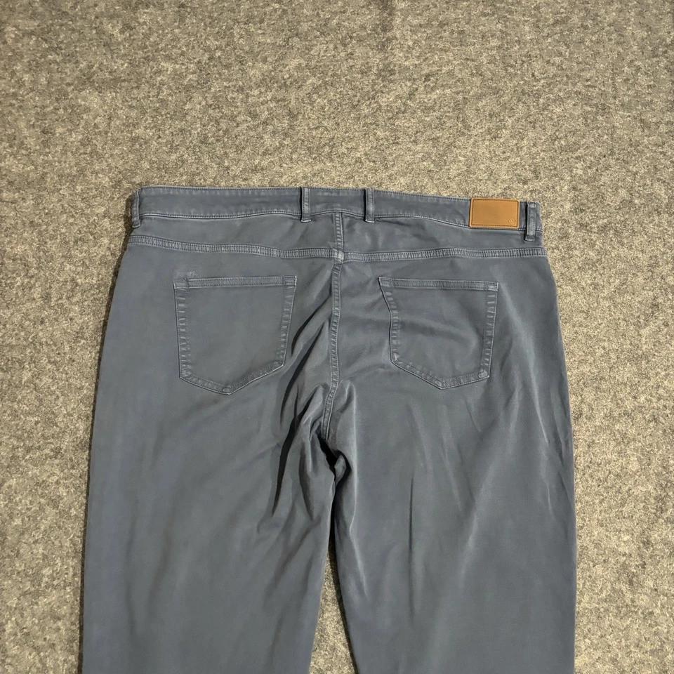 Pantalones chinos Peter Millar de satén para hombre talla 42x32 elásticos 5 bolsillos azules Foto 4 de 4