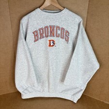 Vtg Denver Broncos Crewneck Sweatshirt NFL Football Team Ash Shirt RM2717