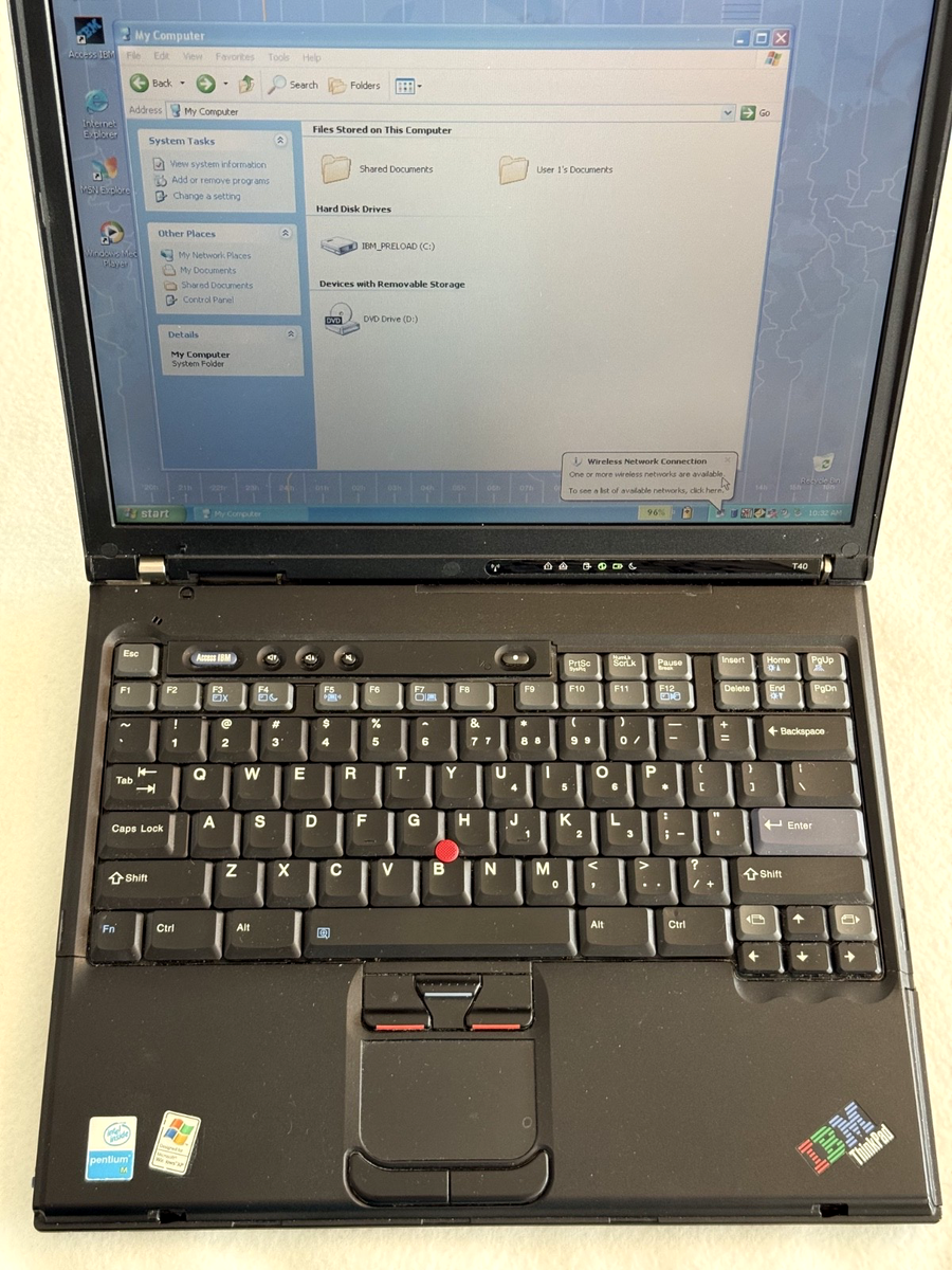 IBM THINKPAD T40 1.50GHz 40GB HD WINDOWS XP | eBay