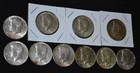 Vintage 1965 1966 1967 68 Kennedy half dollar lot of 10 coins coin 40% silver $5