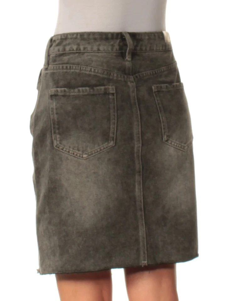 Falda lápiz BUFFALO para mujer con lentejuelas por encima de la rodilla tiro alto bolsillo dobladillo crudo Foto 4 de 4