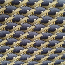 Ties To Nature Men's Imported Silk Dolphin Print Hand Sewn Blue  Gray Neck Tie