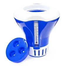 HYDROTOOLS 87400 Large Pool/Spa Chemical Dispenser & Thermometer for 1-3" Tablet