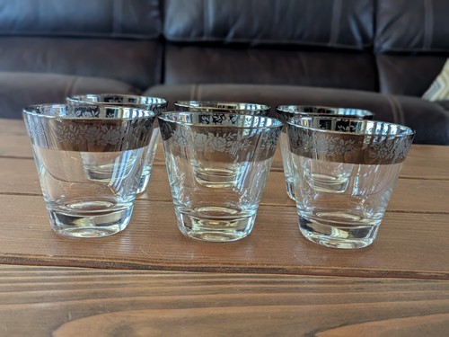 Dorothy Thorpe Silver Fade Roses Juego de 6 vasos de whisky bola baja - Imagen 5 de 10
