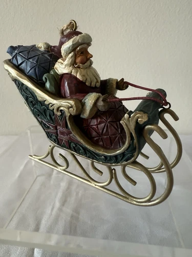 Jim Shore Santa In Sleigh Limited Edition Christmas Ornament 3”T  2021