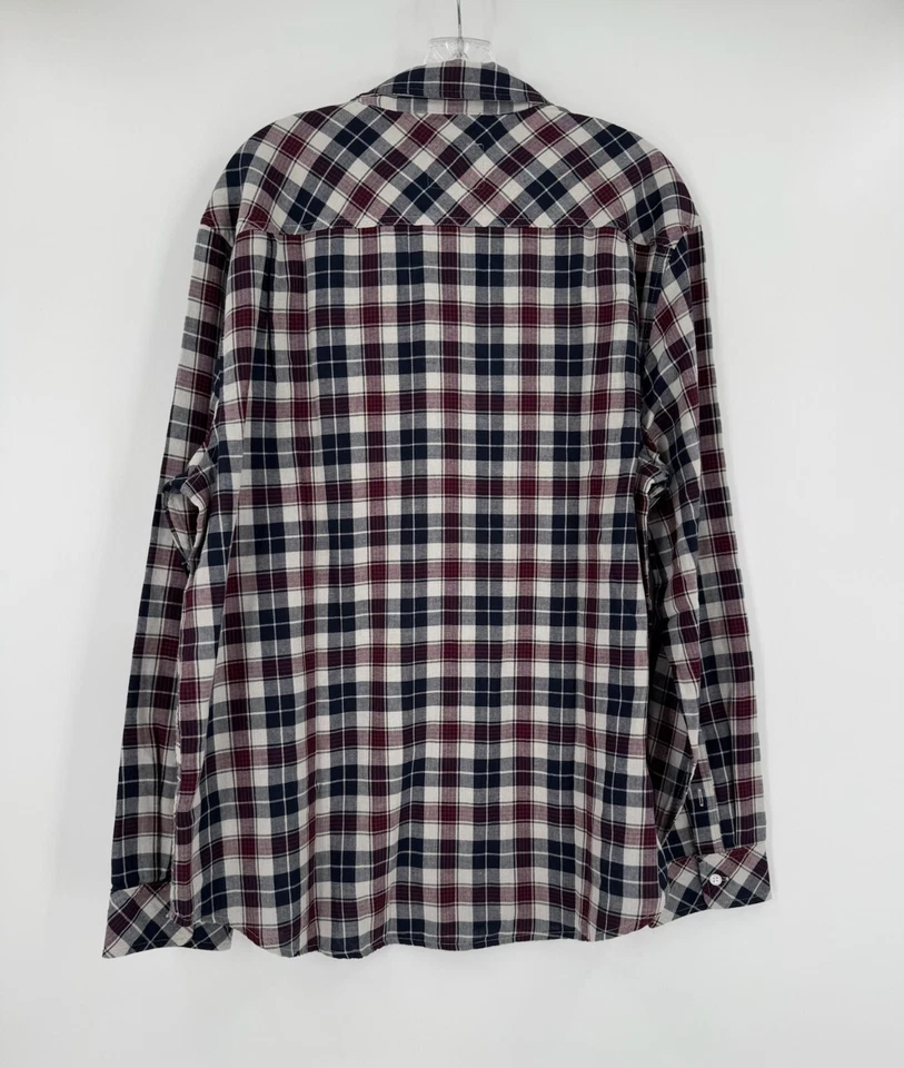 Rails Mens Blue Red Plaid Flannel Sundown Chambray Owens Button Shirt Sz XL - Image 2 of 4