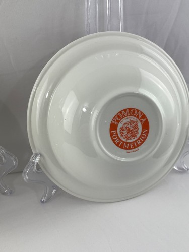 Set of 2 Pomona Portmeirion Bowls Cereal Rimmed Goddess Of Fruit Peach and Pear - Picture 9 of 9