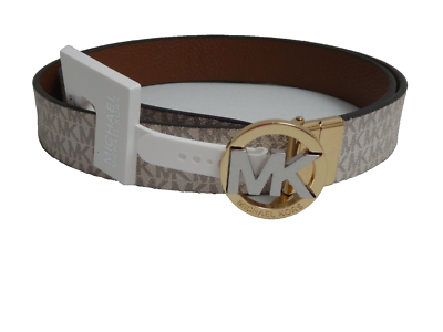 MICHAEL KORS Signature Reversible Belt White Vanilla Acorn  display picture 1