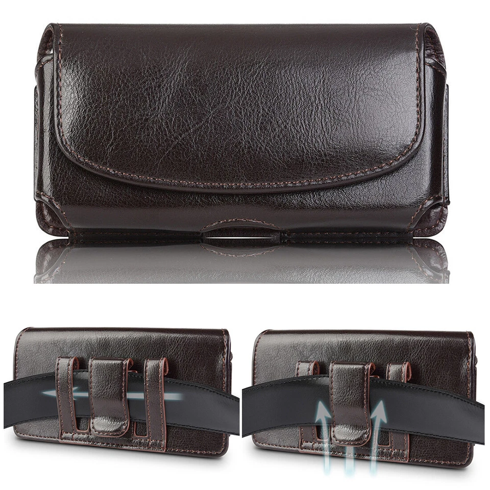 Funda de cuero genuino funda clip para cinturón para Samsung S10+ Plus S9+ S8+ Foto 4 de 4