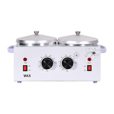 Kit de depilaci n con cera y calentador de cera port til doble recipiente 