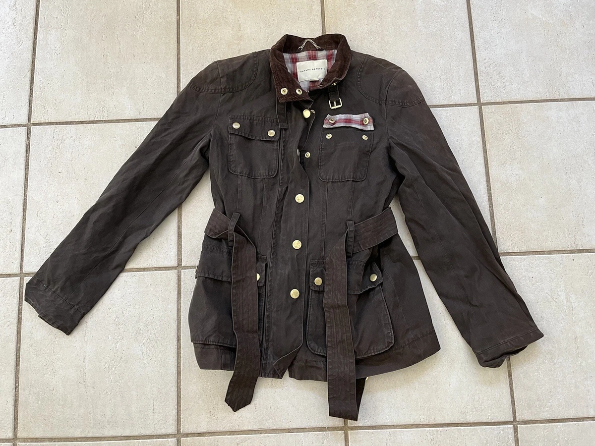 Banana Republic Brown Wax Cotton Military Utility Lined Jacket Size S