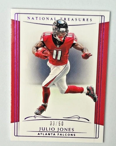 2018 Panini National Treasures JULIO JONES Purple Holo 33/50 #8 Falcons
