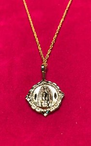 Authentic 14KT GOLD PLATED VIRGIN MARY CHARM W/14KT 20" GOLD PLATED ROPE CHAIN 2023