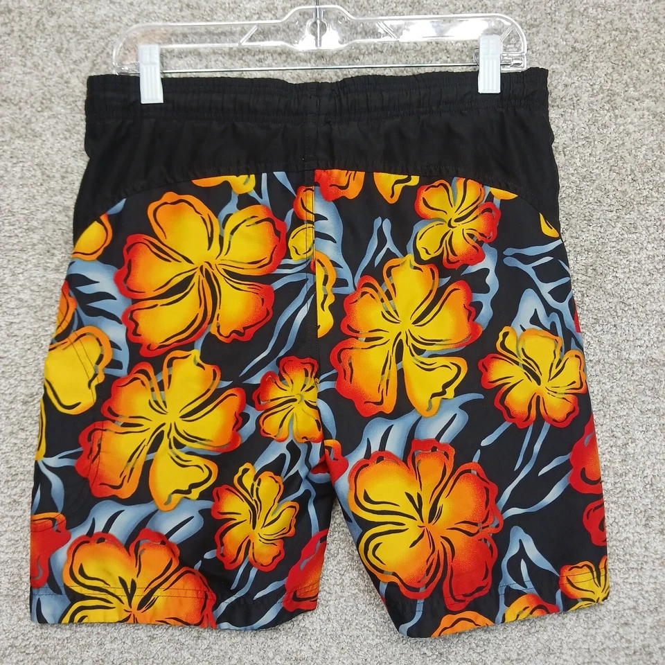 Pantalones Cortos Speedo Para Hombre M Amarillo Negro Floral Hawaiano Cordón Surf Foto 4 de 4