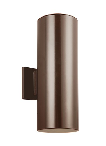 Cylinders 2-Light 14 Outdoor Wall Light in Bronze
