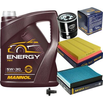 SCT Inspektionspaket 5 L MANNOL Energy 5W-30 für Ford Fiesta V JH_ JD_ 1.25