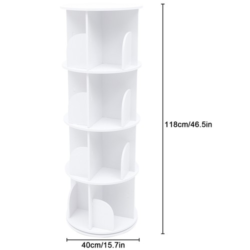 4 Tiers 360° Rotating Bookshelf Bookshelf Organizer Floor Standing Storage Shelf - Picture 3 of 14