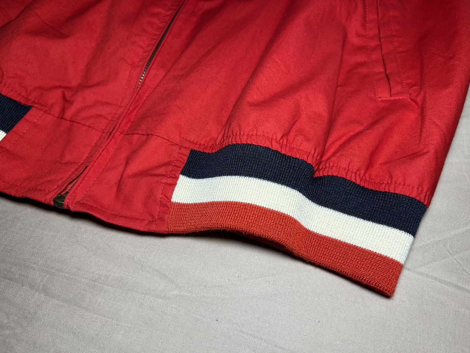 Guess Georges Marciano 80's Striped Red Bomber Jacket Size M USA - Back Logo image 9