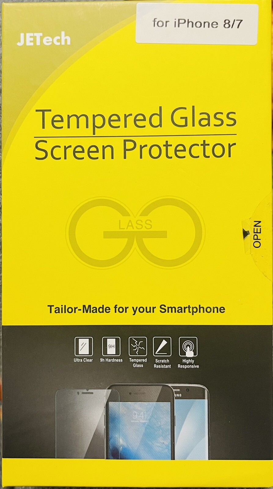JETech Tempered Glass Screen Protector For iPhone 8/7 With Cleaning Wipes/Cloth