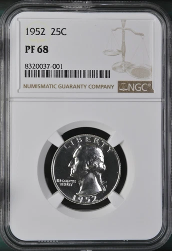 1952 Proof Washington Quarter - NGC PF68