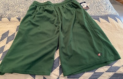 Champion Green XXL Men's 9-Inch Long Mesh Shorts with C Logo