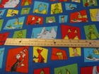 Blue Dr Seuss Character Blocked Portrait Cotton Fabric by the Yard