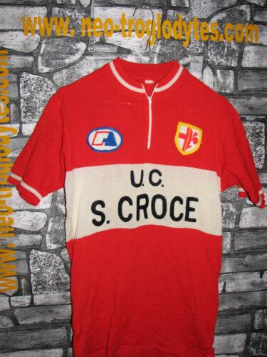 # Vintage Cycling Jersey Wool Maglia Ciclismo U C S. Croce Firenze '70s Eroica - Foto 1 di 1