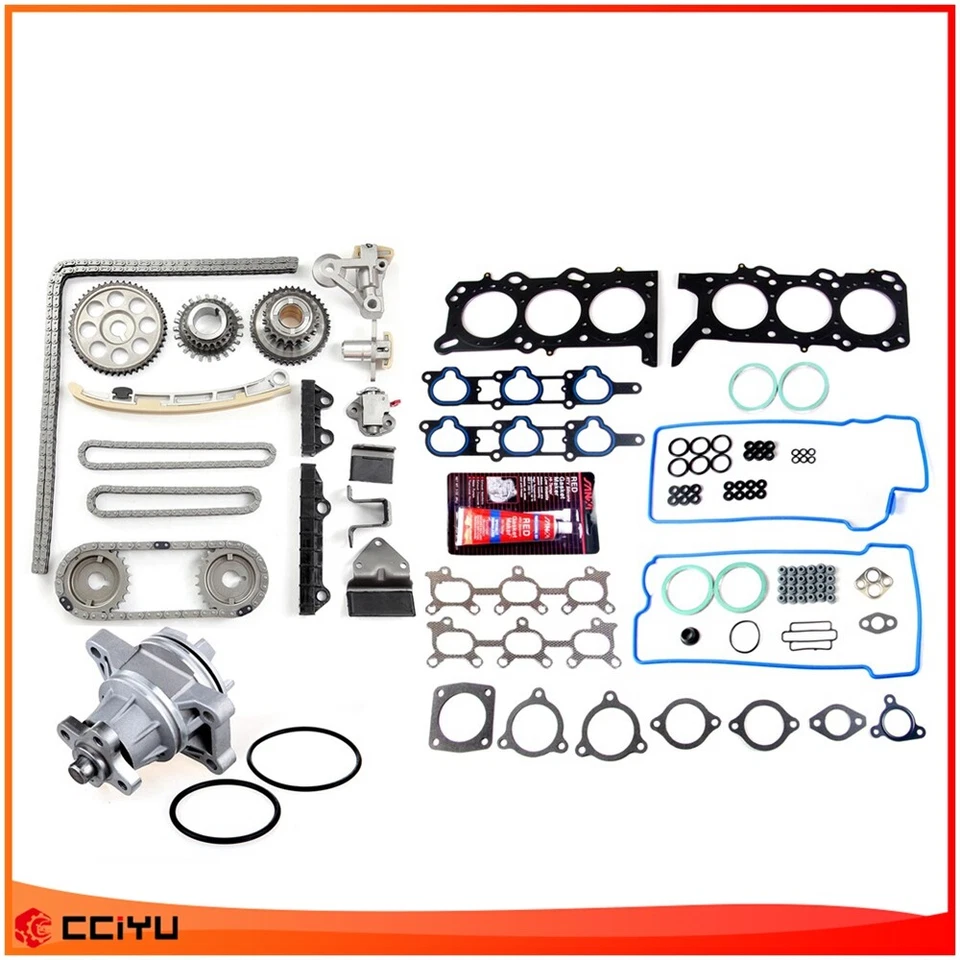 Head Gasket Set Timing Chain Water Pump W/ Gasket For 2006 2005 Suzuki XL-7 2.7L - Image 2 of 4