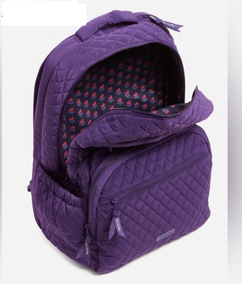 Vera Bradley Essential Large Backpack Elderberry Purple TCU 198 MSRP