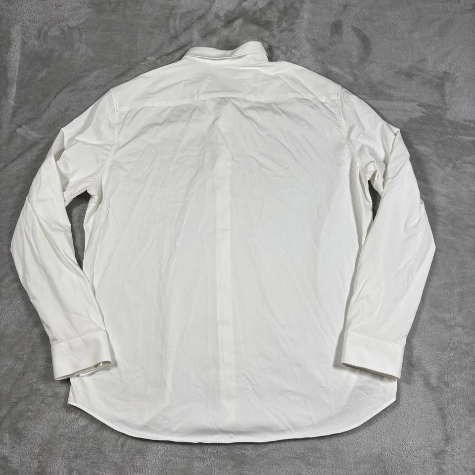 Camisa Theory Hombre XXL Blanca Sylvain ND Estructura Tejida Abotonada Manga Larga Vestido Foto 2 de 4