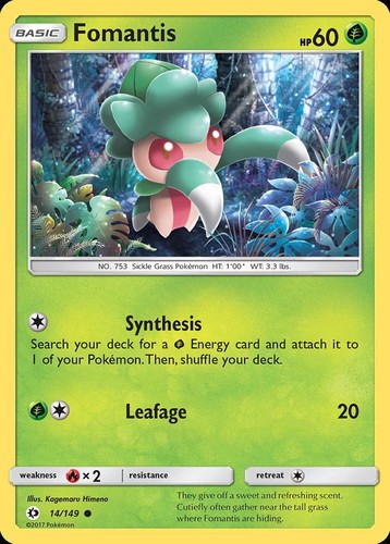 Pokemon Fomantis (14/172) Sun & Moon LP - 第 1/1 張圖片