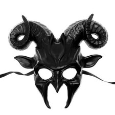 Krampus Demon Mask with Ram Horns for Halloween and Gothic Costume