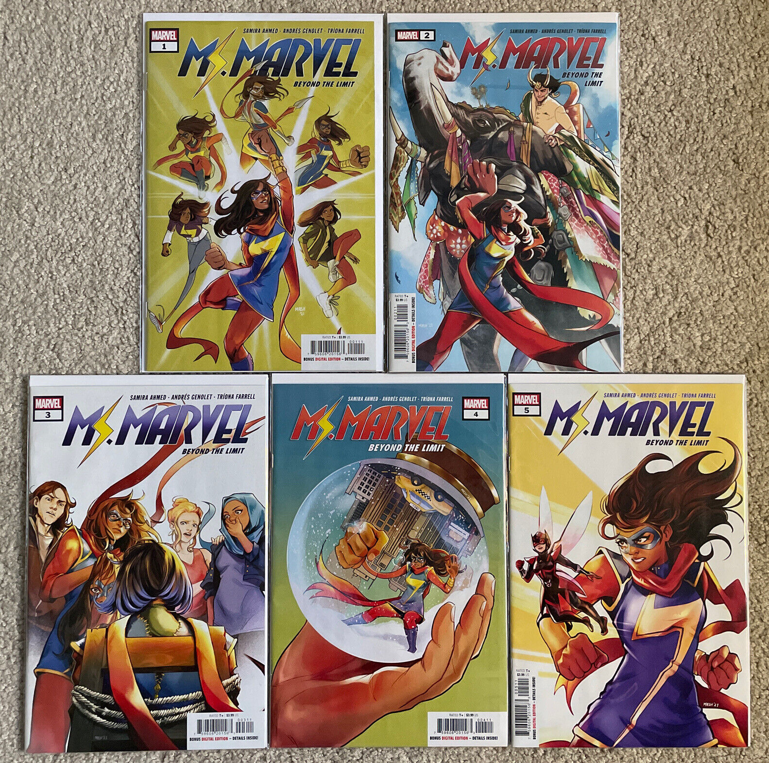 Ms. Marvel Beyond the Limit #1-5 Complete Cover A Series Set 2021 Marvel Comics
