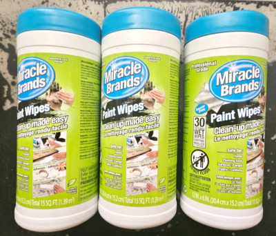 Miracle Brands Spearmint Scent Paint Wipes (30-Count) 3 Pack