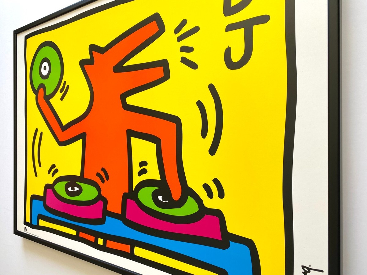 KEITH HARING ESTATE RARE 1998 LITHOGRAPH PRINT FRAMED POP ART