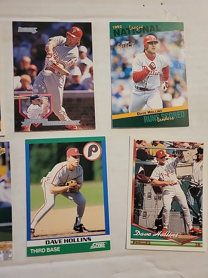(34) Dave Hollins Lote Phillies Topps Upper Deck Leaf SP 1990-95 2 Novatos Foto 3 de 4