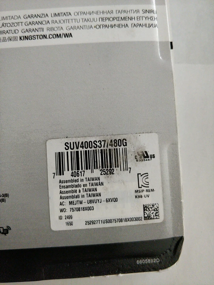 Kingston Digital 480GB SSDNow UV400 SATA 3 2.5" Solid State Drive SUV400S37/480G - Image 3 of 4