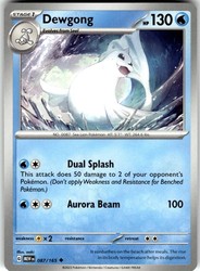 Dewgong 087/165 Uncommon Scarlet & Violet 151 Pokemon Card