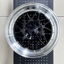 15" IPW 010 BLACK MACHINE LIP WHEELS RIMS 4X114.3 FITS 1989-1994 240SX S13 2.4