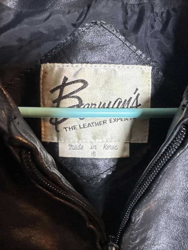 Women’s Berman’s The Leather Experts Black Genuine Leather Jacket Size 16 Korea - Image 2 of 4
