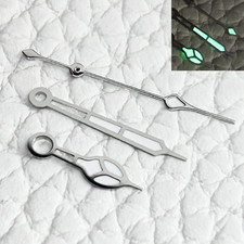 Silver "CATHEDRAL" Hands Fits NH35,NH36,7s26,7s36, 7002 Green luminous Mod Parts